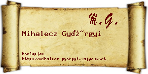 Mihalecz Györgyi névjegykártya