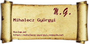 Mihalecz Györgyi névjegykártya